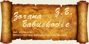 Zorana Babušković vizit kartica